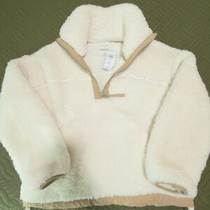 Abercrombie & Fitch Cream Sherpa Jacket